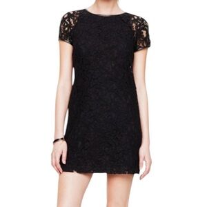Club Monaco Black Lace Short Sleeve Mini Dress Size 4